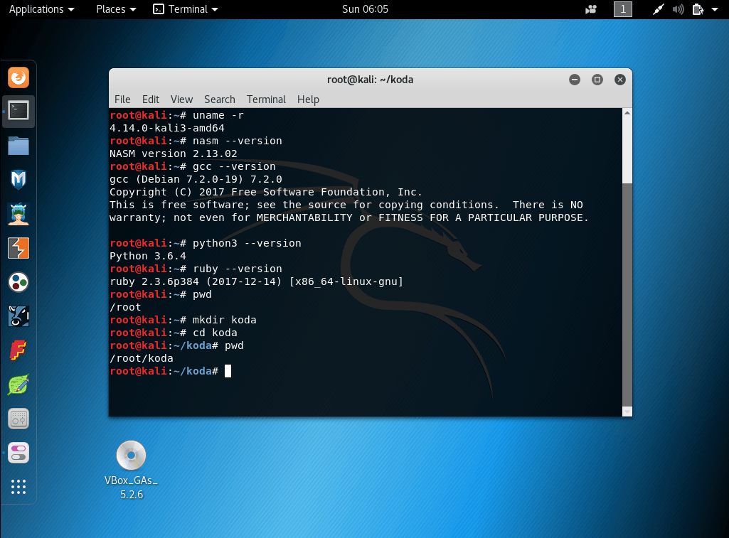 Slika 1: Kali Linux Okolje